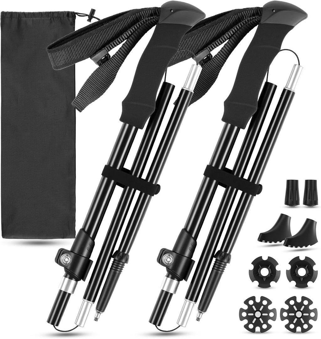 FrutPunch 2 Pack Aircraft-Grade Aluminum Alloy Trekking Poles for Hiking