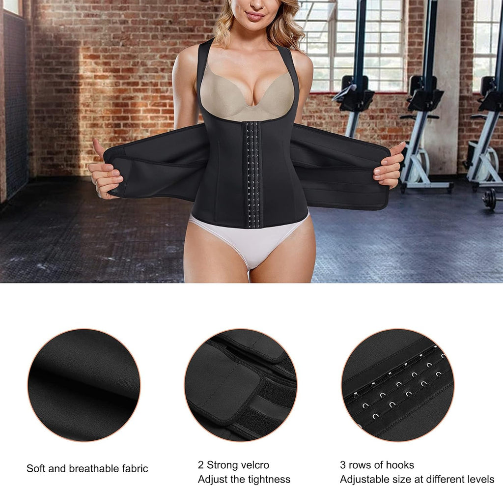 Eleady Waist Trainer Vest for Women Corset Trimmer Belt Slimming Body Shaper Tummy Control Cincher Workout Girdle