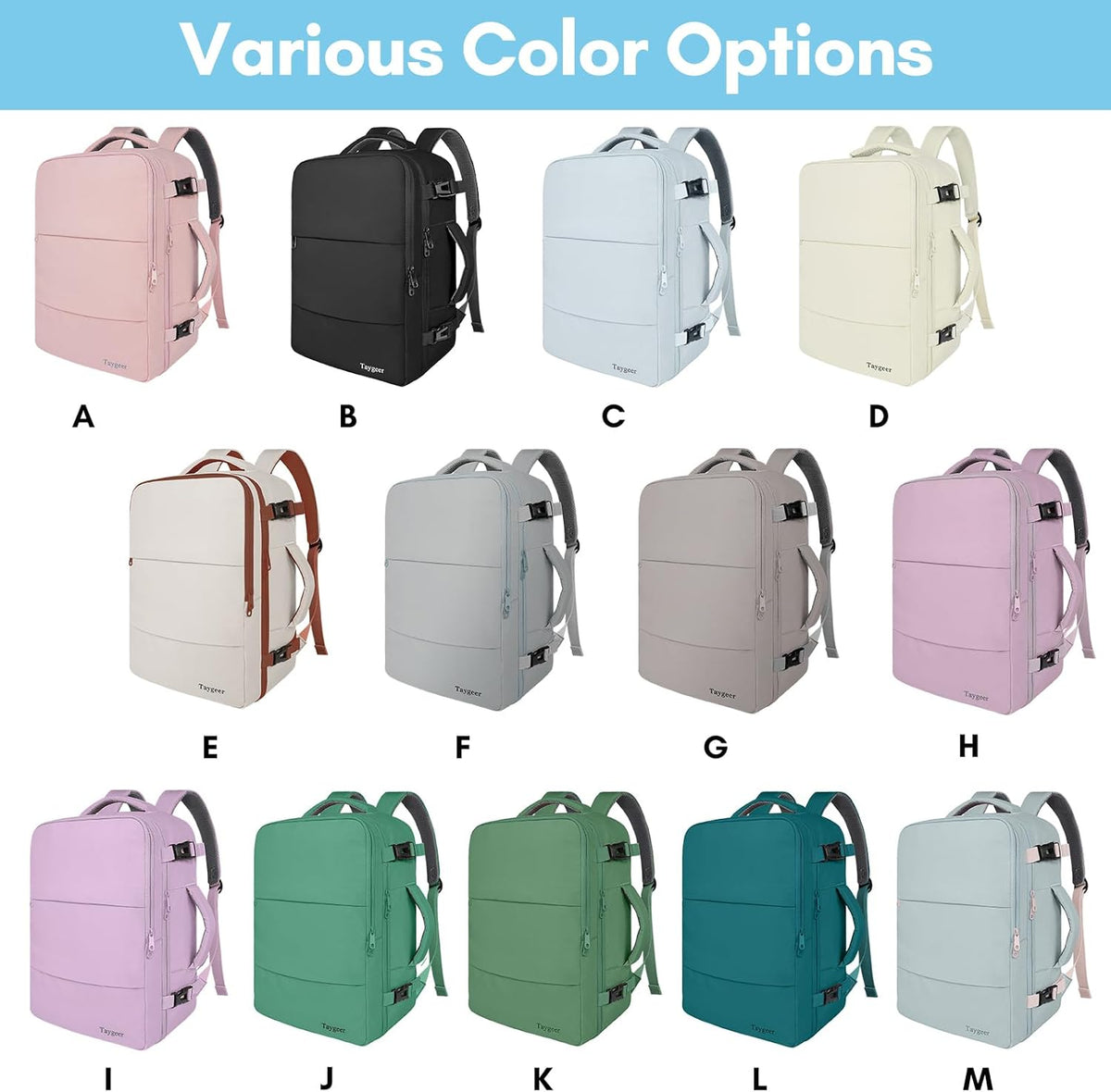 Taygeer Carry On Backpack, 40l Travel Backpack for Women Airline Approved
