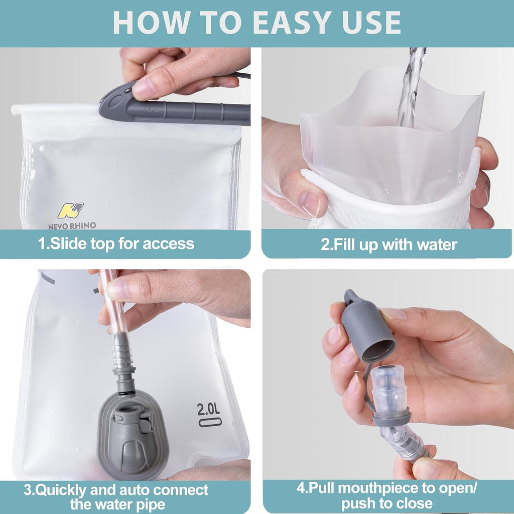 N NEVO RHINO Hydration Bladder 1.5L-3L Kit, Water Bladder for Running Vest