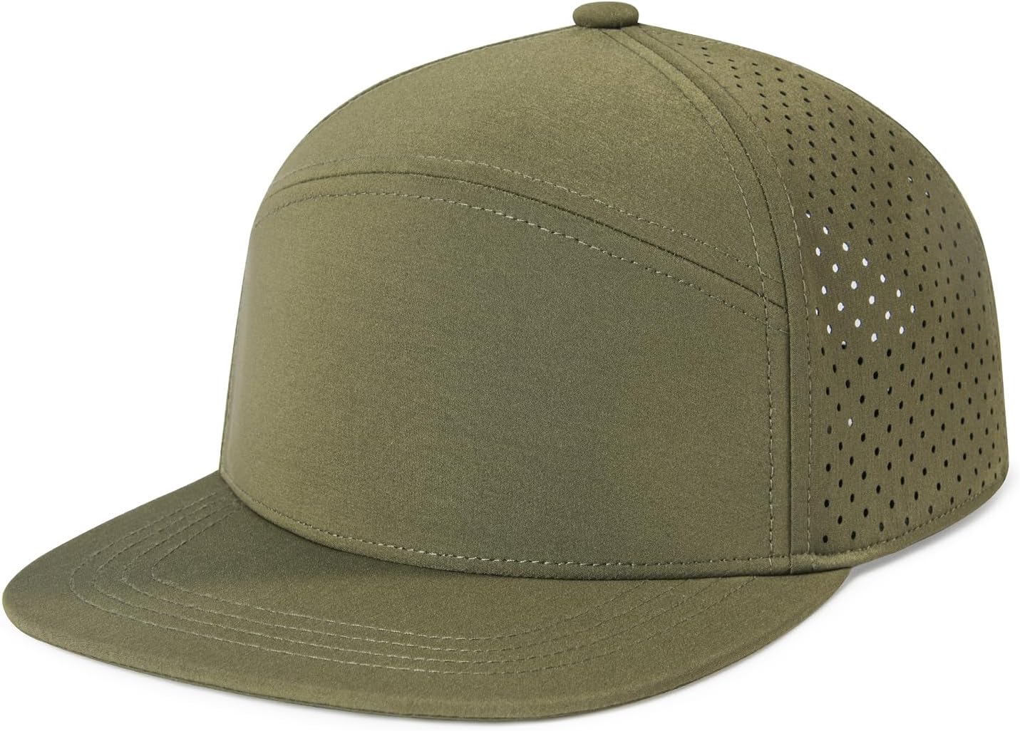 FEINION Men Laser Mesh Flat Brim Snapback Baseball Cap