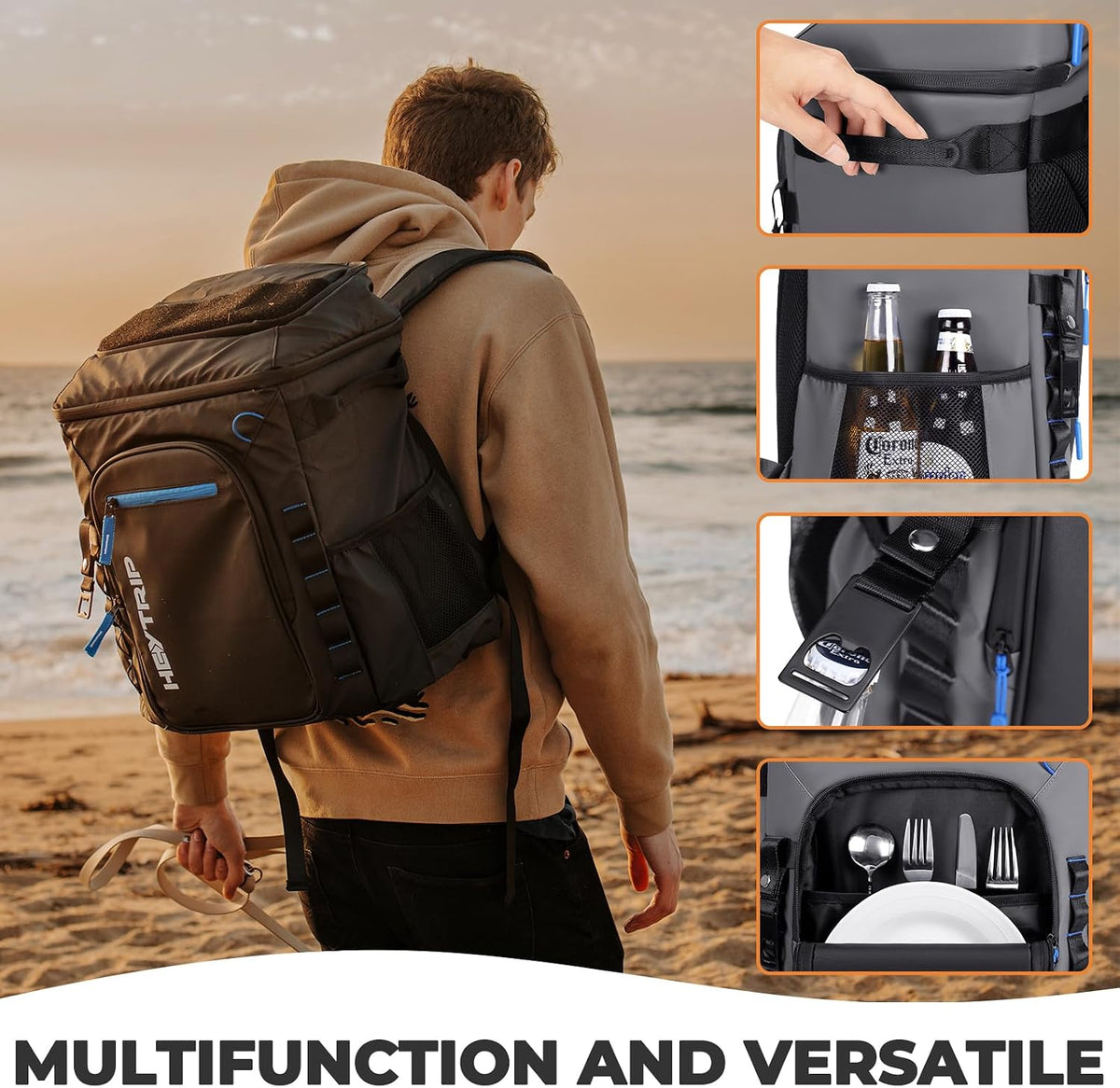Heytrip Backpack Cooler Insulated Waterproof Leakproof Lunch Bag 36/54 Cans