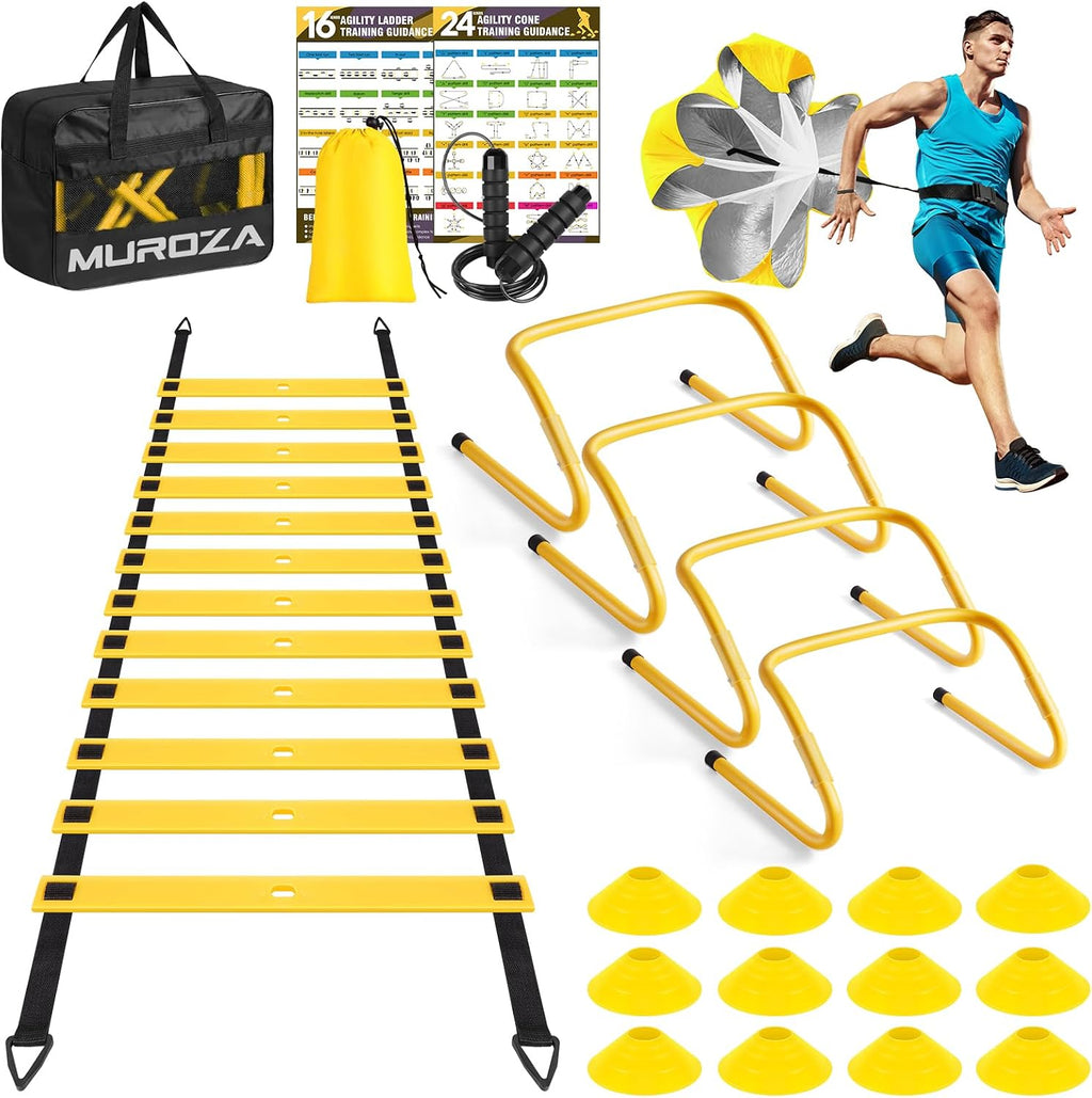 Agility Ladder, Agility Speed Training Equipment Set, 20ft Speed Ladder