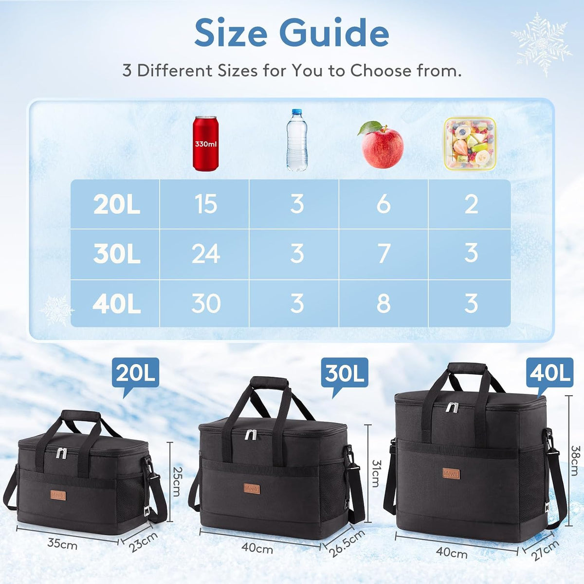 Lifewit Cooler Bag 30/50/60 Cans Collapsible, Insulated Large Lunch Bag