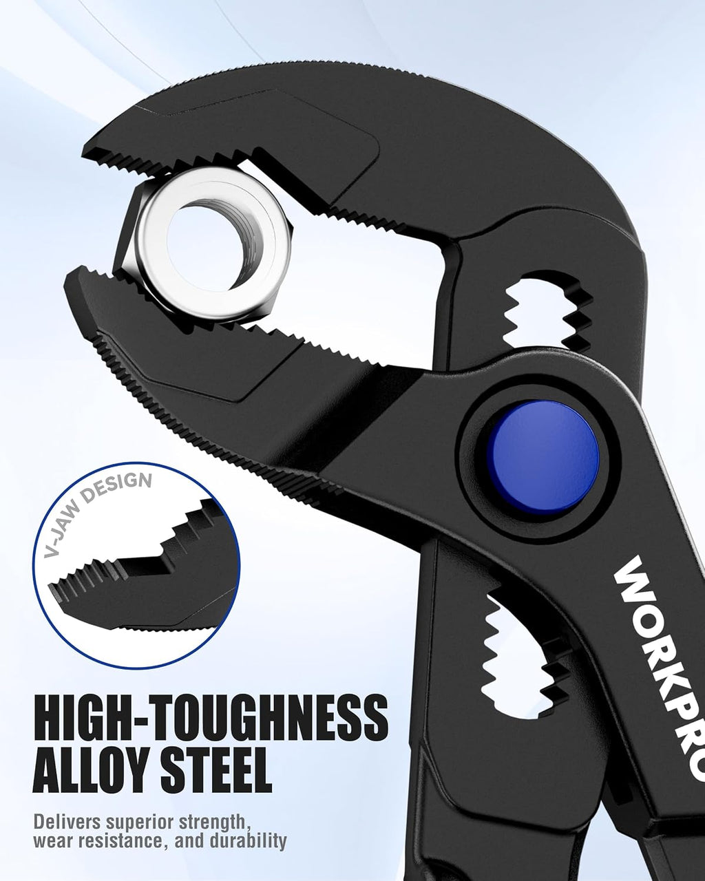 WORKPRO Mini Water Pump Pliers, 4-Inch Groove Joint Pliers for Tight Spaces