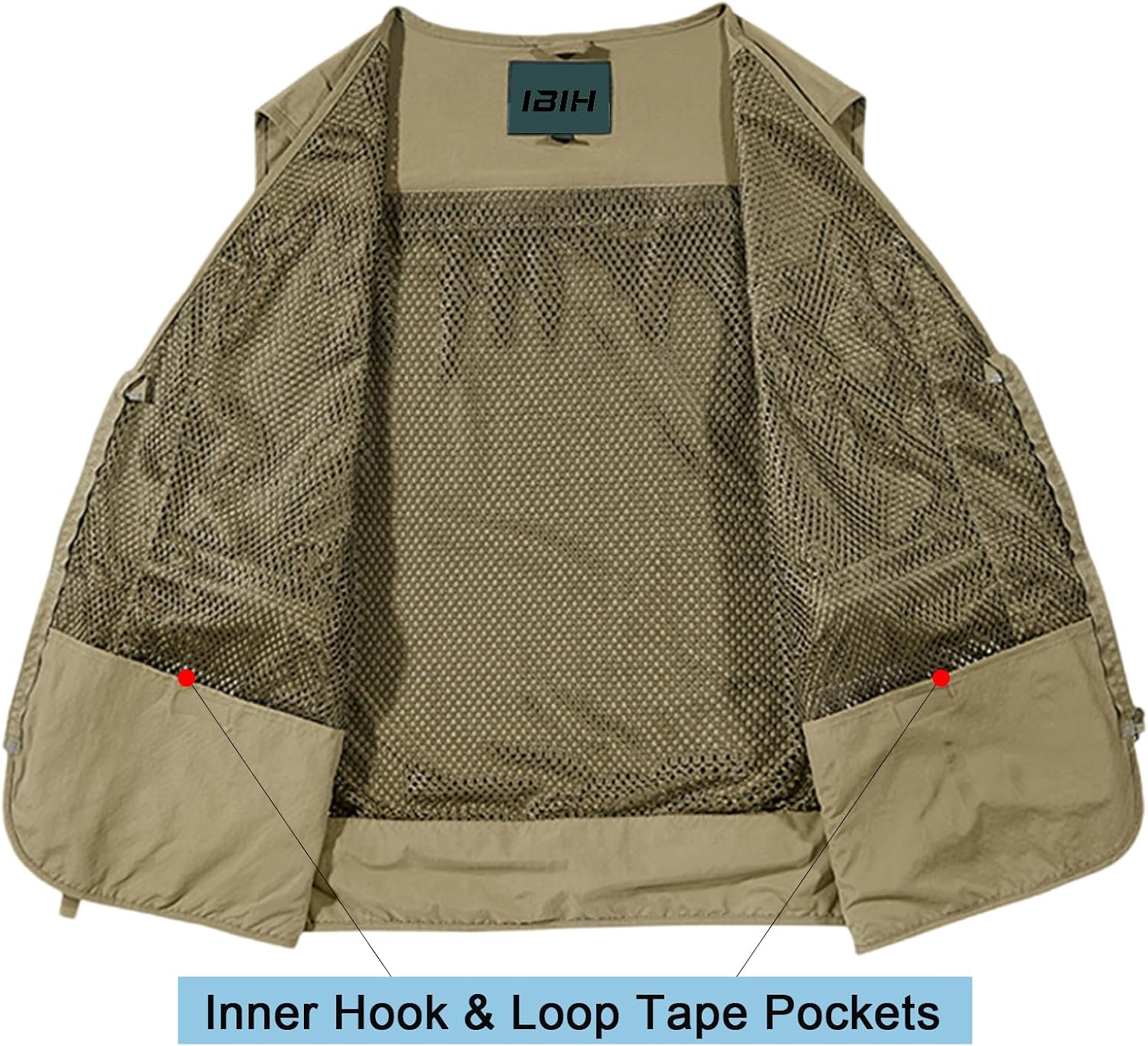Mens Outdoor Vest Breathable Quick-Dry Fishing Vest Camping Hiking Lightweight Vest with Multi-Pocket