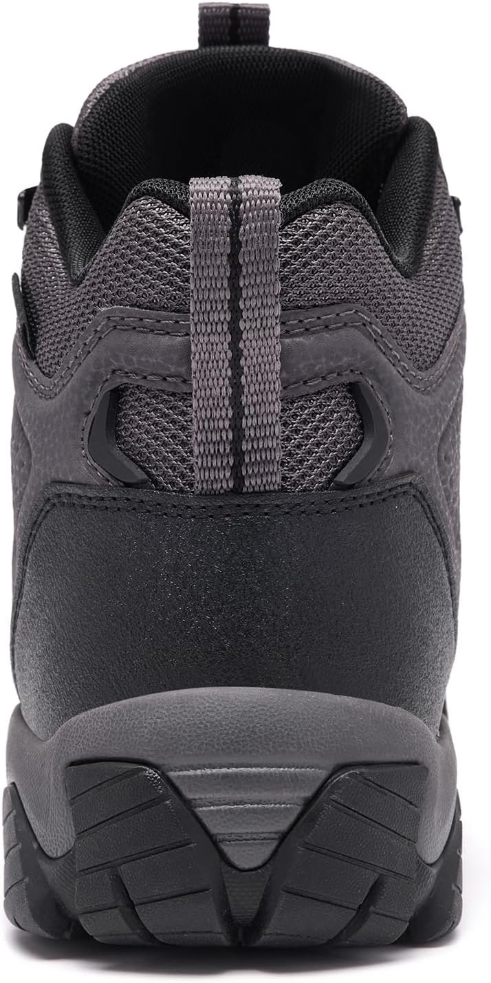 SHULOOK Men's Waterproof Hiking Boots Non-Slip Lightweight Mid Top Ankle Boot Breathable Hiker Trekking Shoes