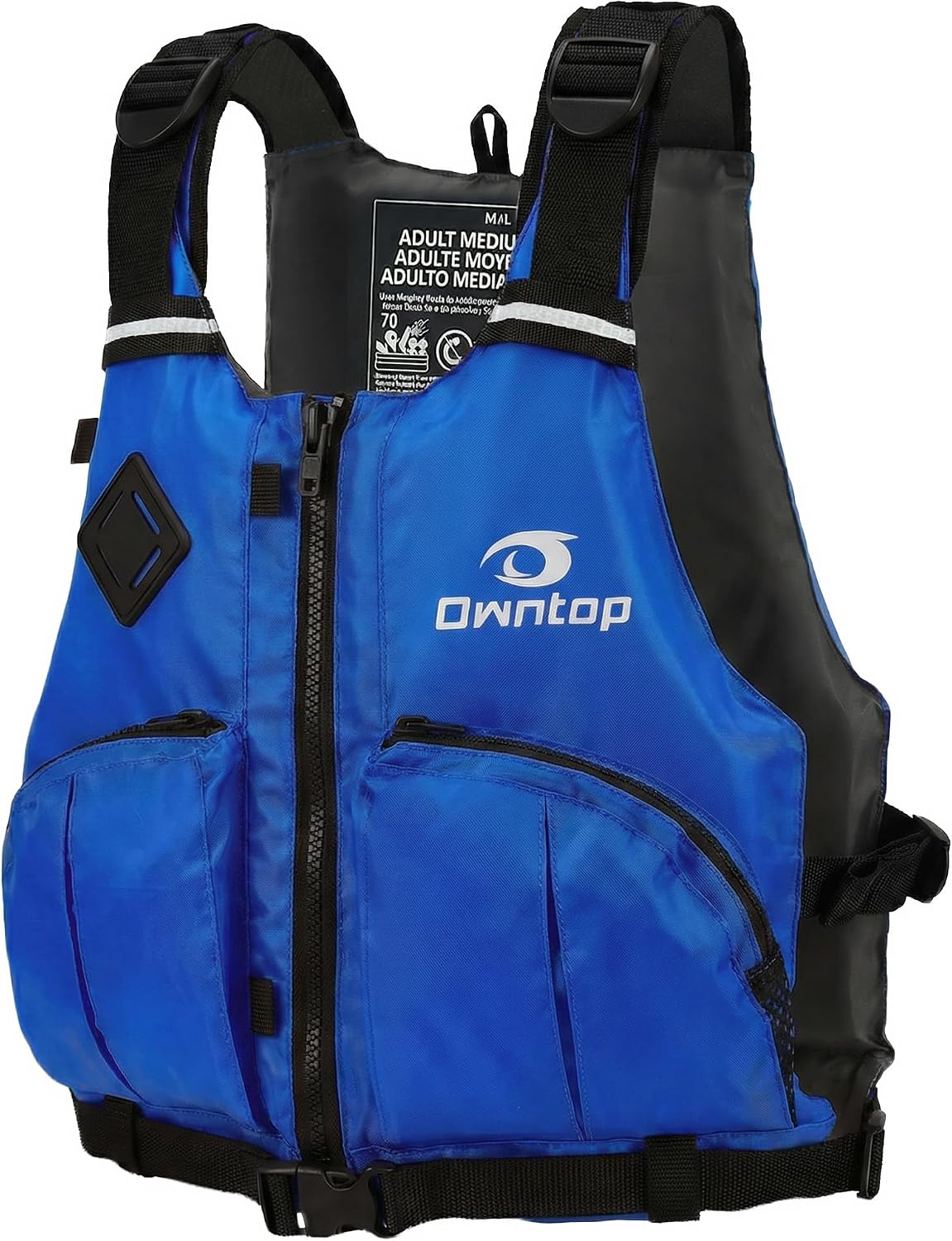 Owntop Women & Men Swim Vest for Kayaking & Paddle Sports, Adjustable Swimming Vest for Adult, Large Armhole Swim Jacket with Waist Strap for Fishing & Boating