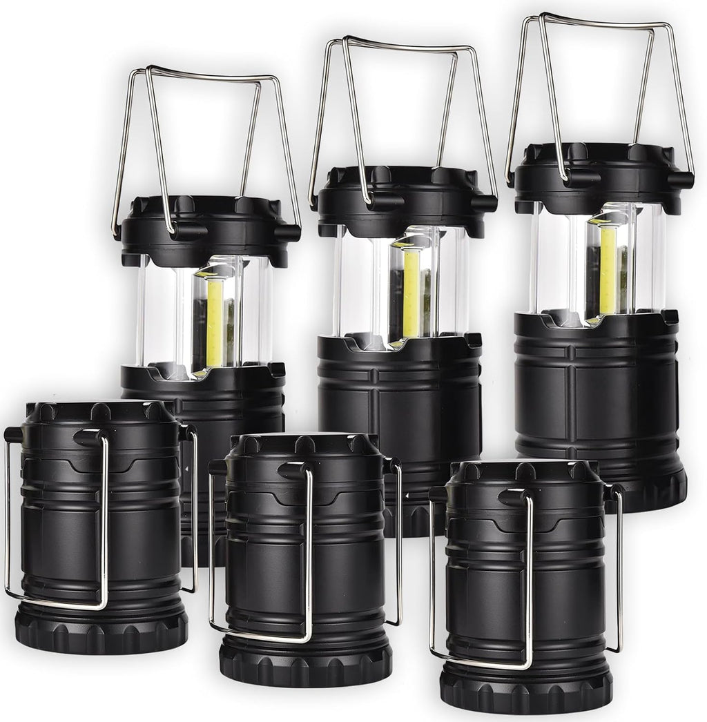 KPKJOO Lantern Collapsible Camping Light, Battery Operated Lanterns LED Super Bright for Power Outages Indoor Emergency Outdoor Camping Hiking Kit (4, COB)