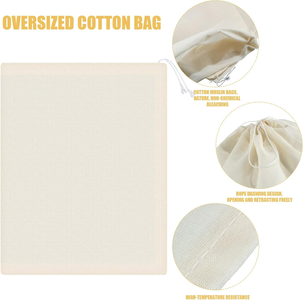 Pangda 15 Pcs Muslin Bags 15 x 22 Inch Cloth Bags with Drawstring Large Storage pouches Bulk Cotton Reusable Grocery pouches DIY Craft Sachet for Party Wedding Home Storage