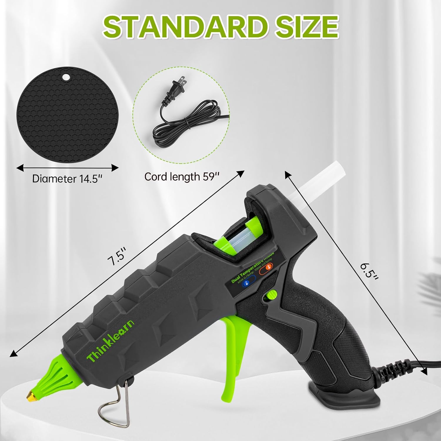 THINKLEARN Hot Glue Gun, Full Size, 60/100W Dual Power