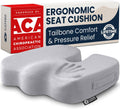 5 STARS UNITED Seat Cushion - Memory Foam Chair Cushion for Tailbone Pain Relief - Ergonomic Support for Coccyx, Sciatica & Butt - Office, Desk & Gaming Chair, Car Seat, Wheelchair, Airplane, L Gray