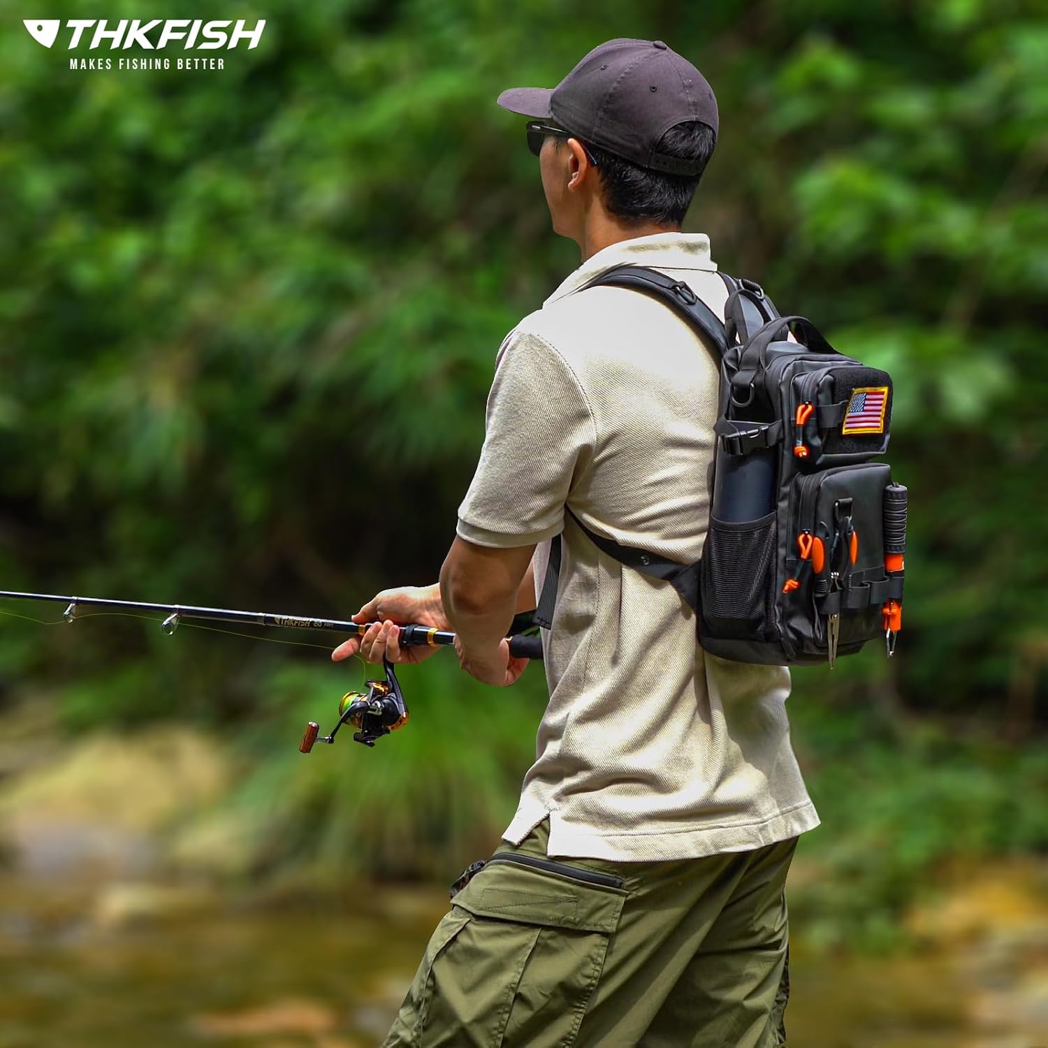 THKFISH Fishing Rod & Reel Combo with Backpack, Fishing Tools Tackle Box