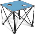 ARROWHEAD OUTDOOR 26” (66cm) Portable Camping Folding Table, 2 Cup Holders, Square, Carrying Case, Steel Frame, High-Grade 600D Canvas