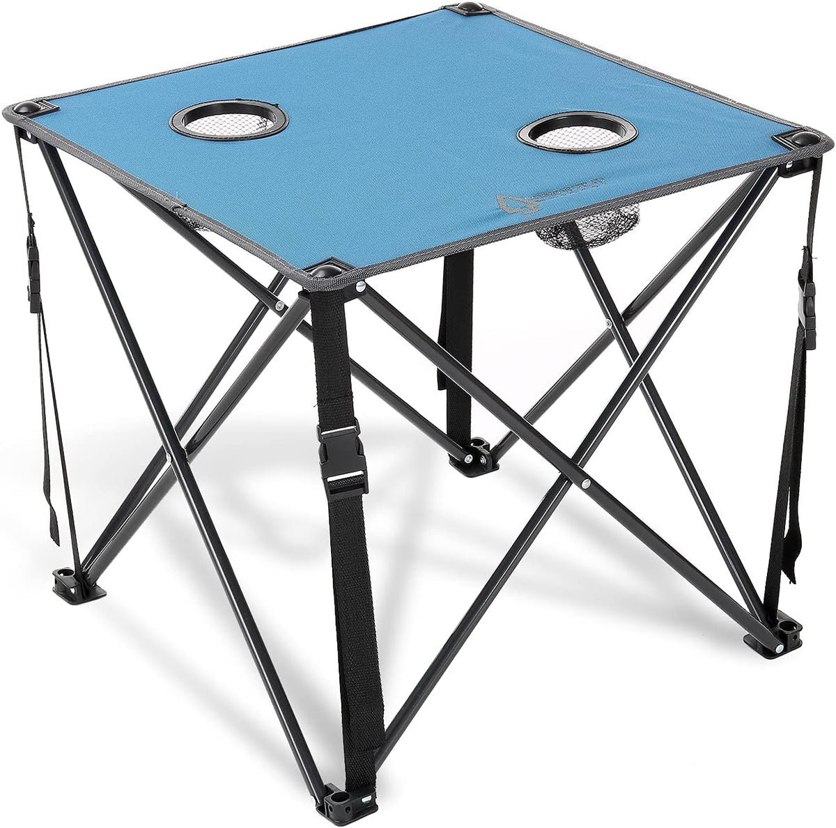 ARROWHEAD OUTDOOR 26” (66cm) Portable Camping Folding Table, 2 Cup Holders, Square, Carrying Case, Steel Frame, High-Grade 600D Canvas