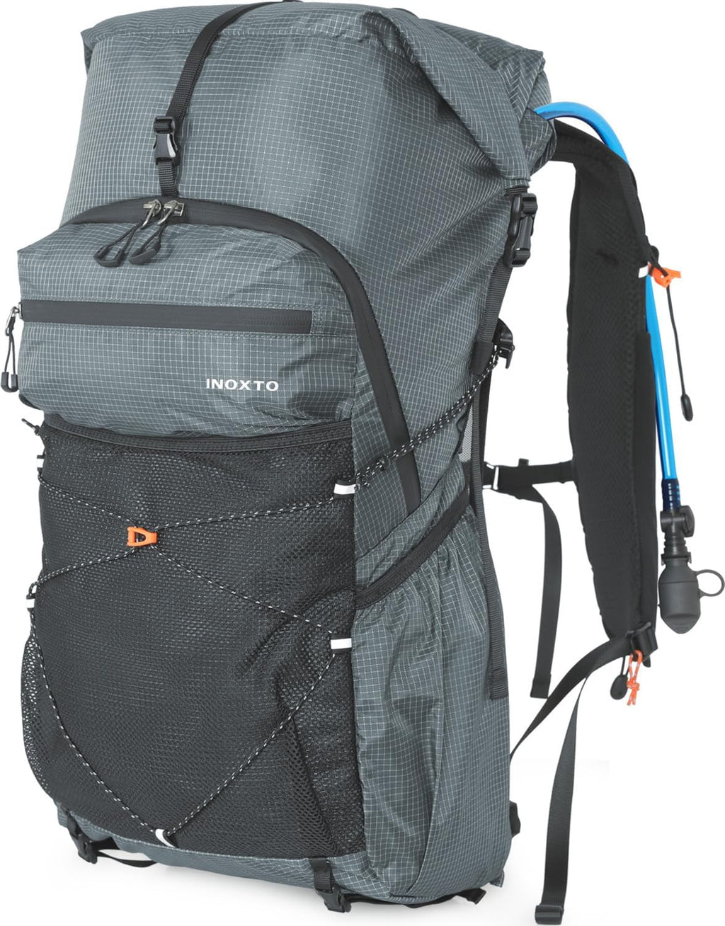 IX INOXTO Hiking Backpack for Men and Women, 30L Waterproof Camping Backpack with 3L Water Bladder and Rain Cover, Lightweight Outdoor Sport Travel Daypack Rucksack for Climbing Cycling (Dark gray)