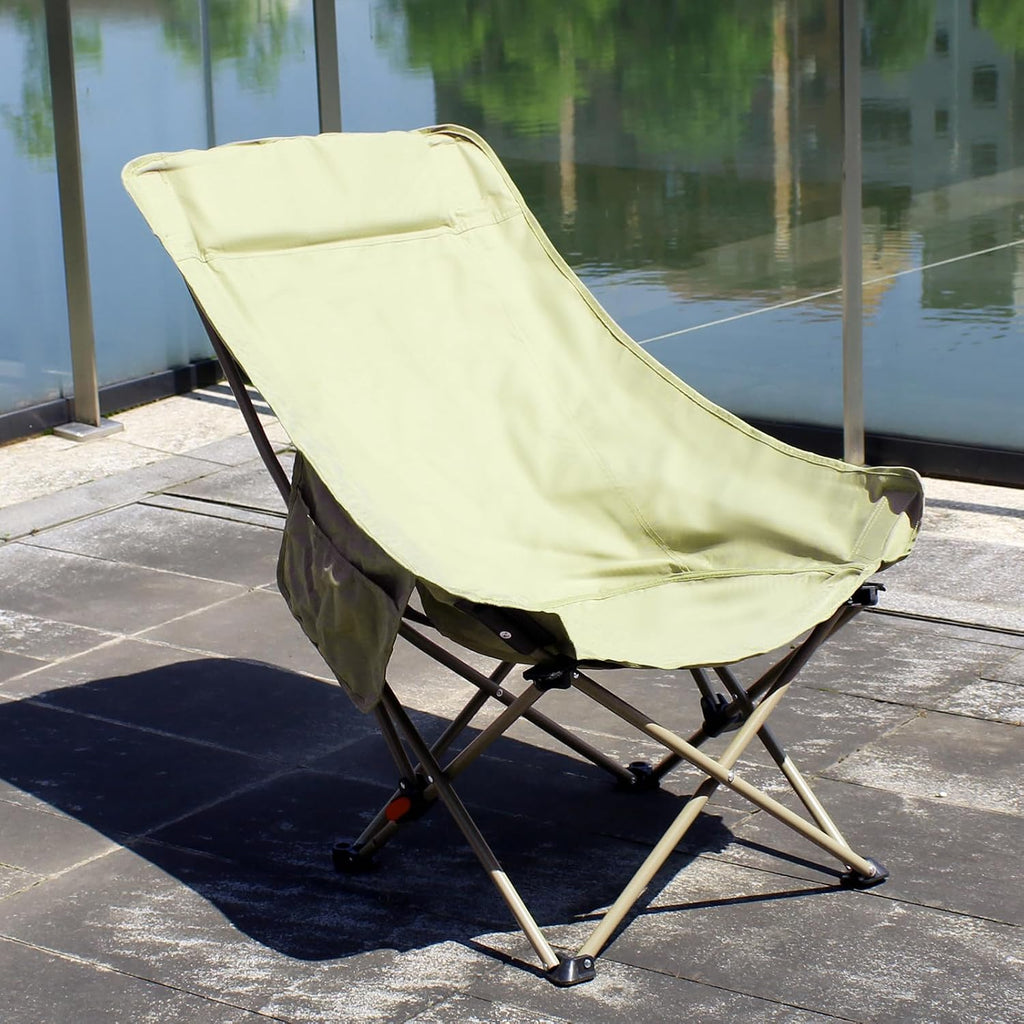 Camping Chairs for Adults, Beach Chairs for Adults, Lawn Chairs with Adjustable Backrest Suitable for Patio/Fishing/Beach/Camp, Includes A Storage Bag (Beige)