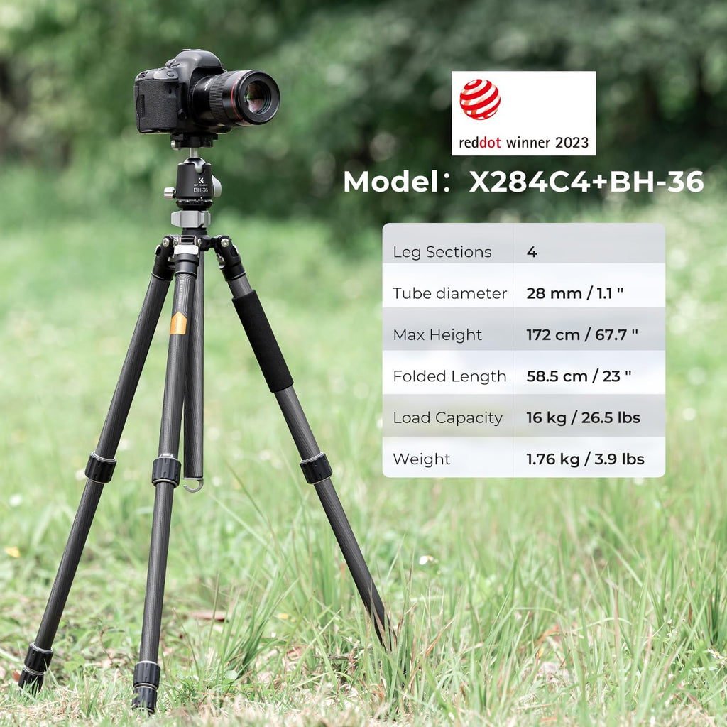 K&F Concept X-Series 68" Carbon Fiber Camera Tripod