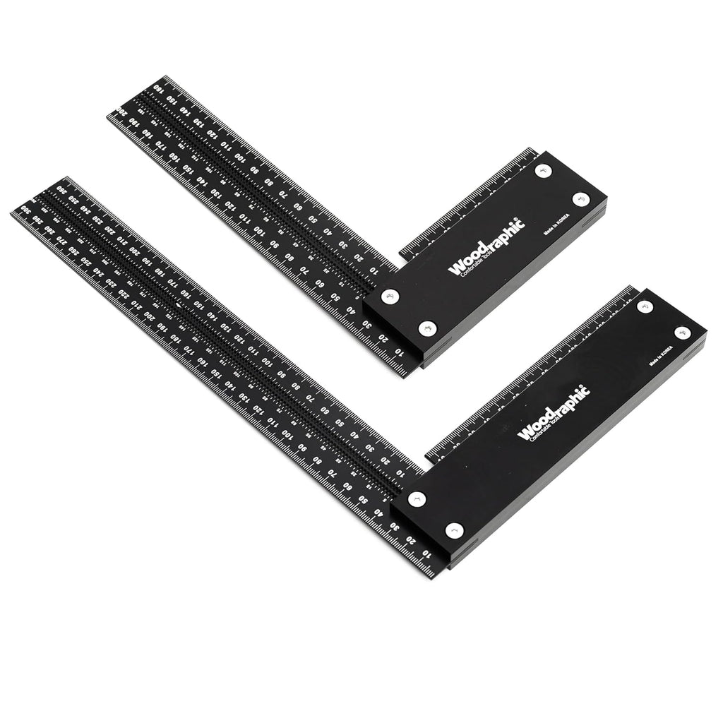 Large Woodworking Square MM Set 200 & 300 - Professional Framing Carpenter Tool | Aluminum Precision Machinist Ruler for Construction Layout Rafter Speed Triangle
