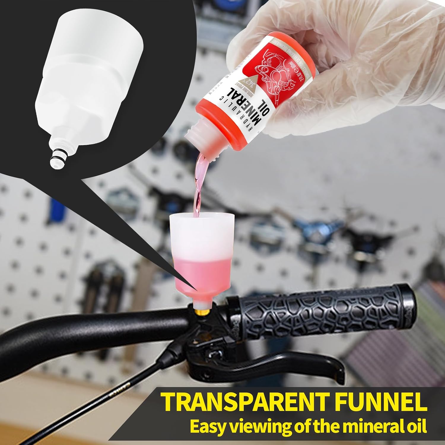 Brake Bleed Kit for Shimano, TEKTRO, TRP Hydraulic Disc Brakes, Brake Fluid Bleeder Kit with180ML Mineral Oil Brake Fluid for MTB/Road Bike Brake