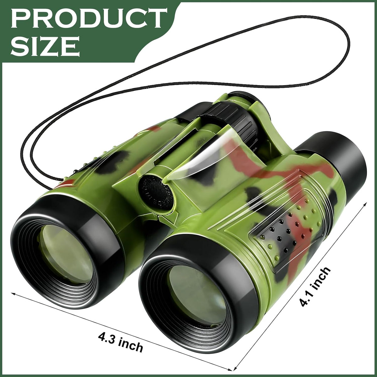 Deekin 16 Pack Kids Toy Binoculars with Neck String Party Favors,Camouflage
