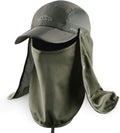 Outdoor Sun Hat for Men Women UPF 50+ Fishing UV Hat with Neck Flap Face Cover for Sun Protection