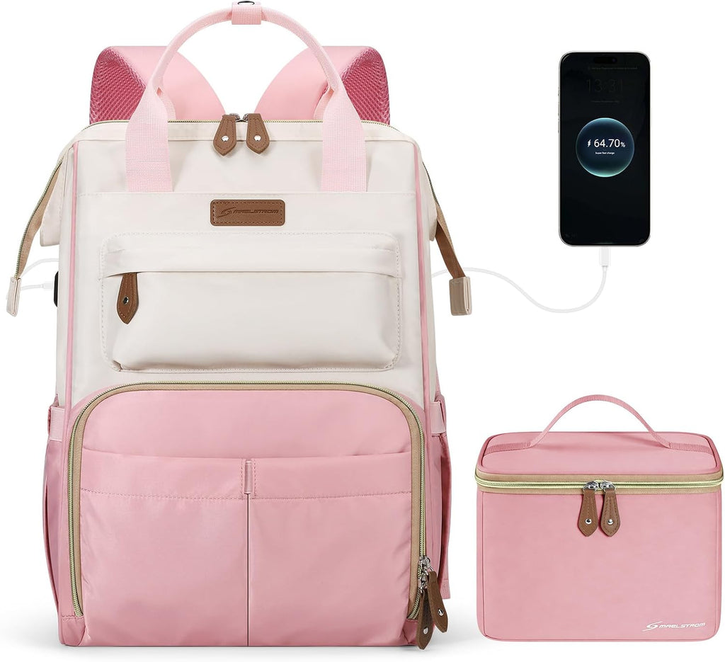 Maelstrom 15.6-17.3" Laptop Backpack with Lunch Box, Work Bag for Women Men