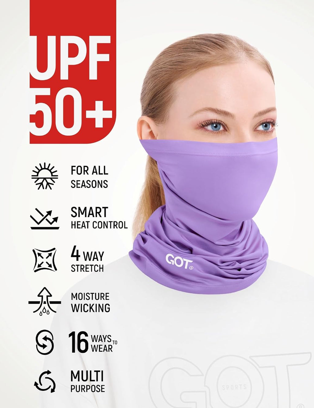 UPF 50+ Cooling Neck Gaiter - Fishing Face Mask Sun Protection Men Women