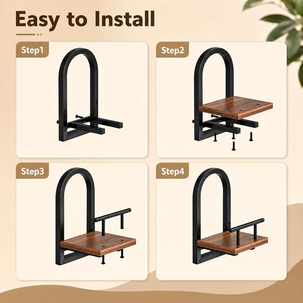 Amaoot Floating Shelves Set for 2, Wall Plant Holder Shelf, Wall Planters