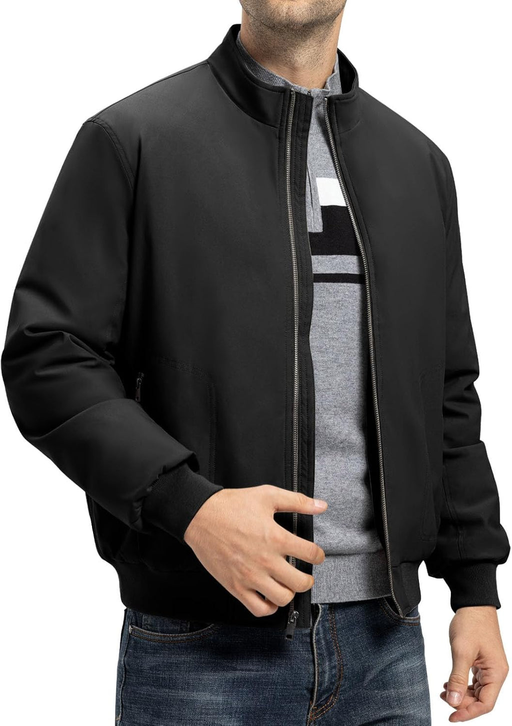 TBMPOY Men's Winter Jackets Bomber Padded Casual Windbreaker Warm Fall Coat