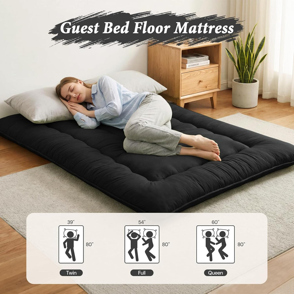 DAICO Japanese Floor Mattress, 4'' Thick Foldable Futon Mattress Full Size