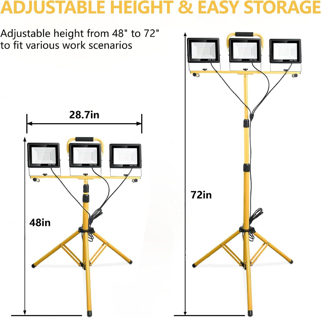 21000-Lumen LED Work Light with Stand for Job Site Garage