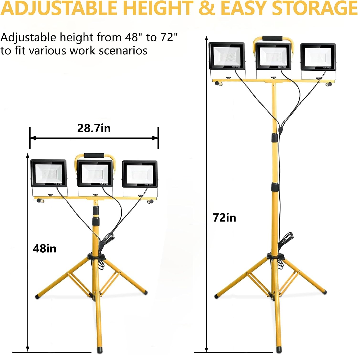 21000-Lumen LED Work Light with Stand for Job Site Garage