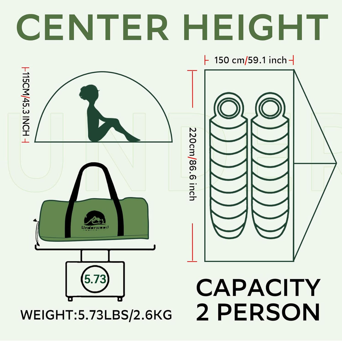 1/2 Person 4 Season Backpacking Tent, Lightweight Waterproof Winter Tent