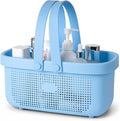 Portable Shower Caddy Basket with Handles Plastic Storage Basket Blue