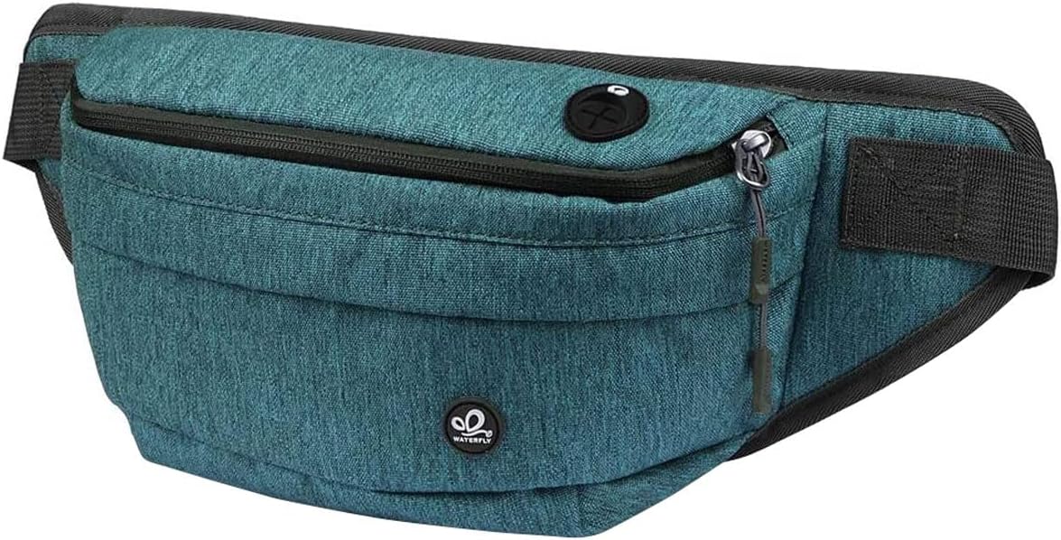WATERFLY Fanny Pack Waist Bag: Large Crossbody Fannie Bum Belt Bag Hip Phanny Pack for Men Women Outdoor Sport Hiking Traveling Walking