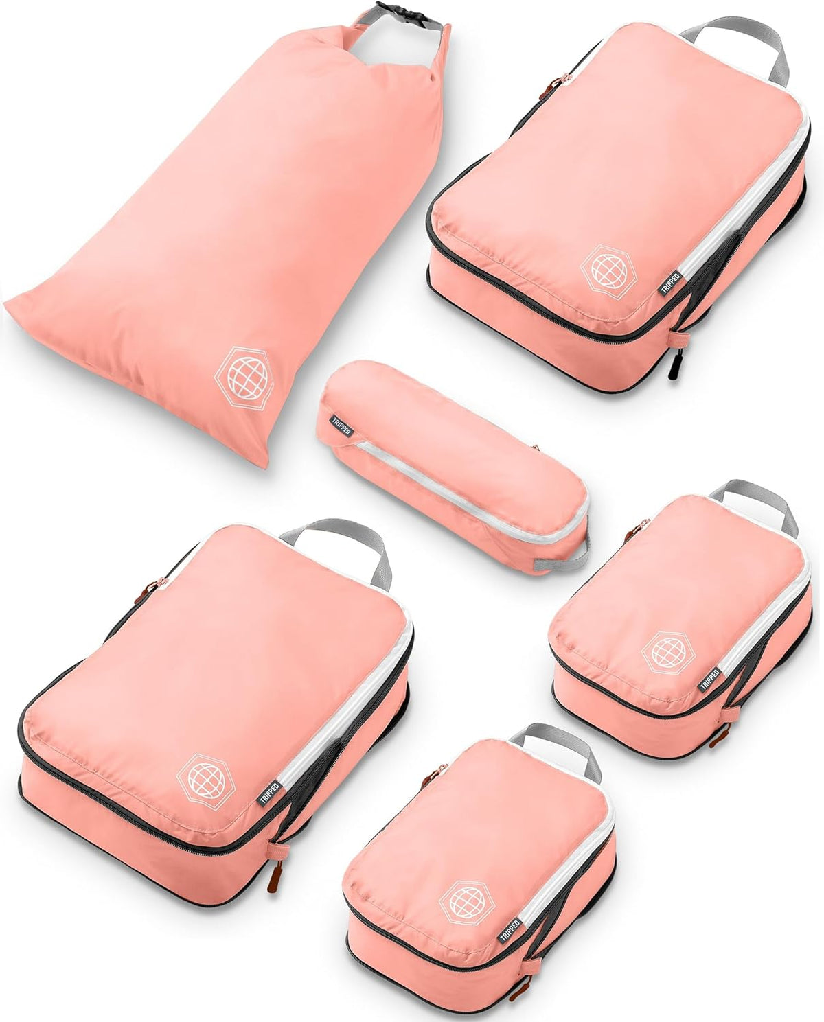 TRIPPED Travel Gear Compression Packing Cubes for Carry-On Travel 6-Pack
