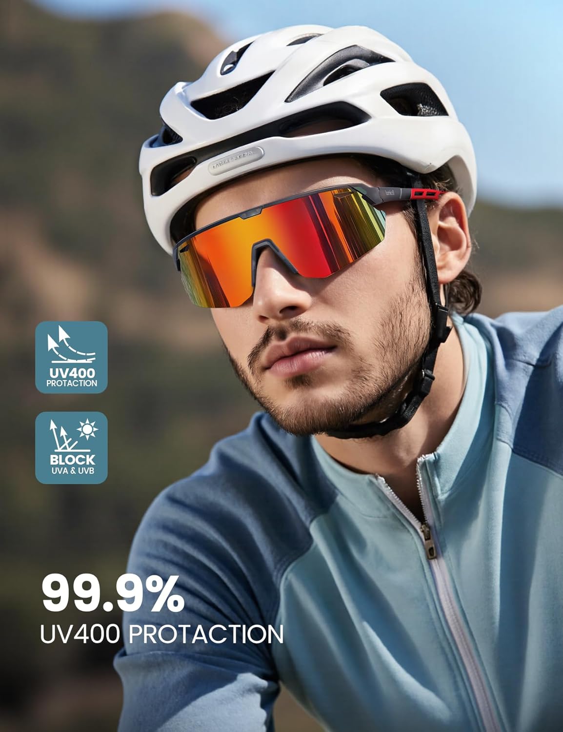 Lamicall 24g Polarized Sports Sunglasses for Men Women - UV400 Protection Sun Glasses for Baseball Running Cycling Fishing