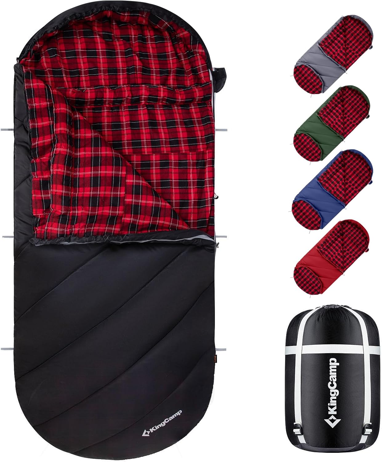 KingCamp Sleeping Bag for Adults Big & Tall 100% Flannel Sleeping Bag