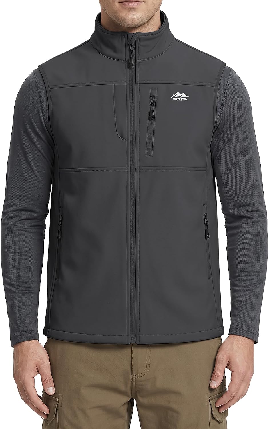 WULFUL Men's Golf Vest Windproof Lightweight Outerwear Sleeveless Jacket