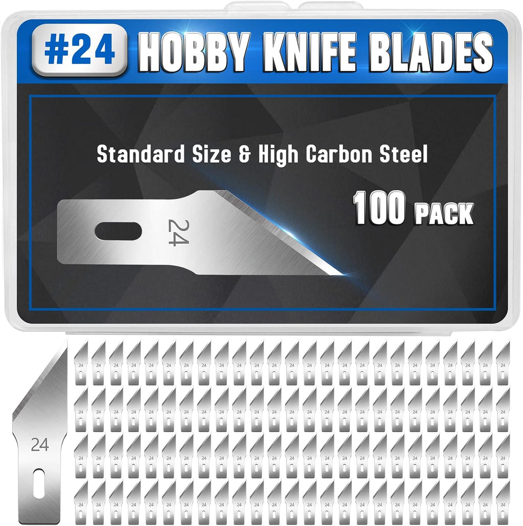 DIYSELF 100 Pack Exacto Blades Refills #17, Carbon Steel Chisel Blades