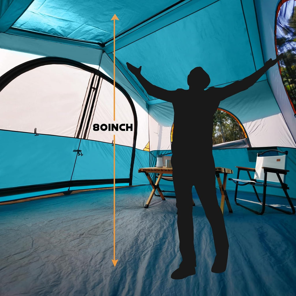 HIKERGARDEN 6-8 Person Tent for Camping Family Outdoor Cabin Tent