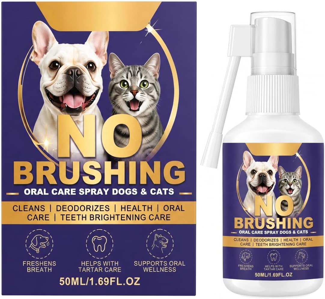 Pet Dental Spray for Dogs & Cats, Pet Oral Care Spray - Dog Teeth Cleaning