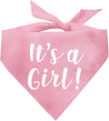 It's a Girl Dog Bandana | 100% Cotton Adjustable Triangle | Made in USA | Gender Reveal | Baby Announcement | Boy or Girl |Baby Pink, One Size (57)