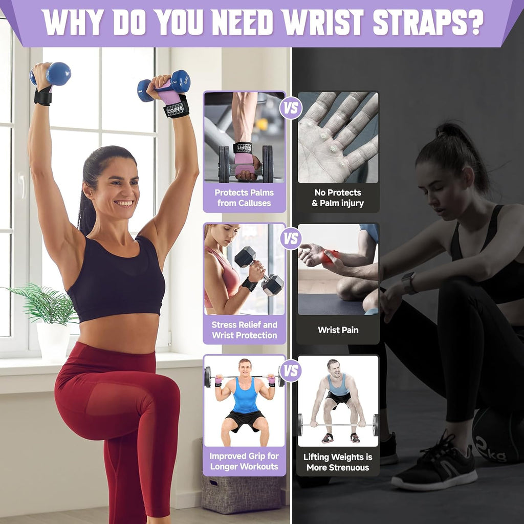 COFIT Wrist Straps for Weightlifting, Workout Wrist Wraps with Dual-Layer Oxford Leather, Enhanced Grip for Optimal Hand and Wrist Protection, Gym Lifting Straps for Deadlift and Powerlifting
