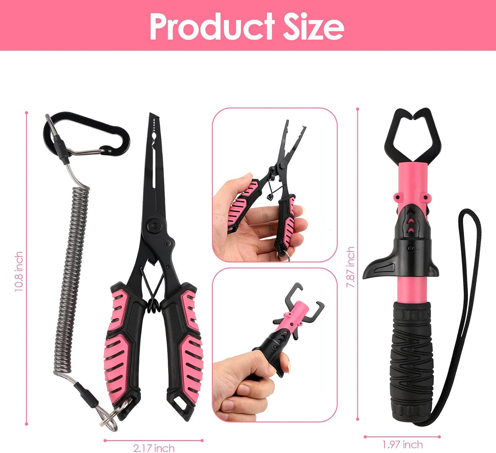 mouhike Fishing Pliers Fish Lip Gripper Fishing Tool Kit for Men Women
