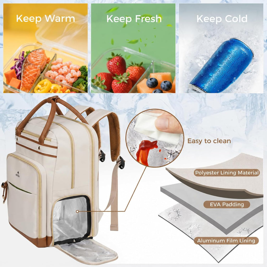 MATEIN Teacher Backpack with Lunch Compartment, 15.6 Inch Laptop Backpack
