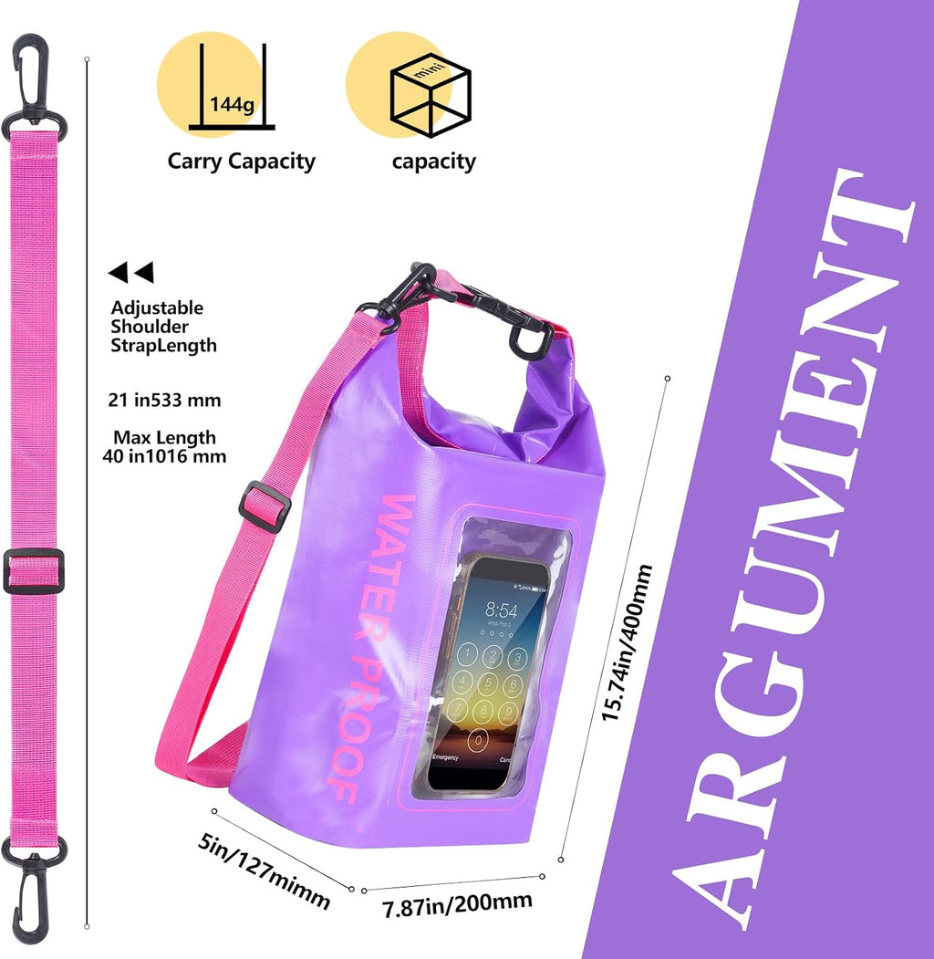 IP68 Waterproof Dry Bag, 5L Roll Top Waterproof Pool Bag