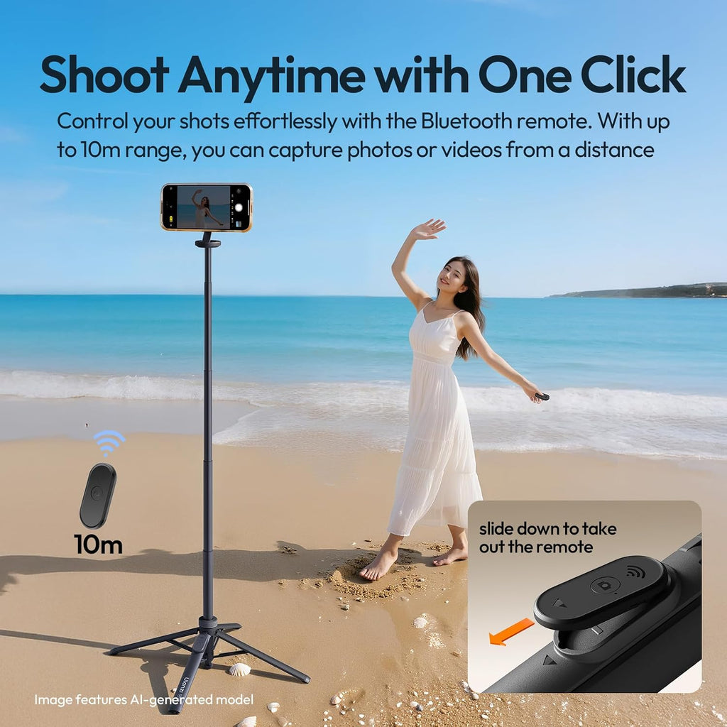 ULANZI MT85 60"Magnetic Phone Tripod for iPhone18Pro Auto Open Selfie Stick