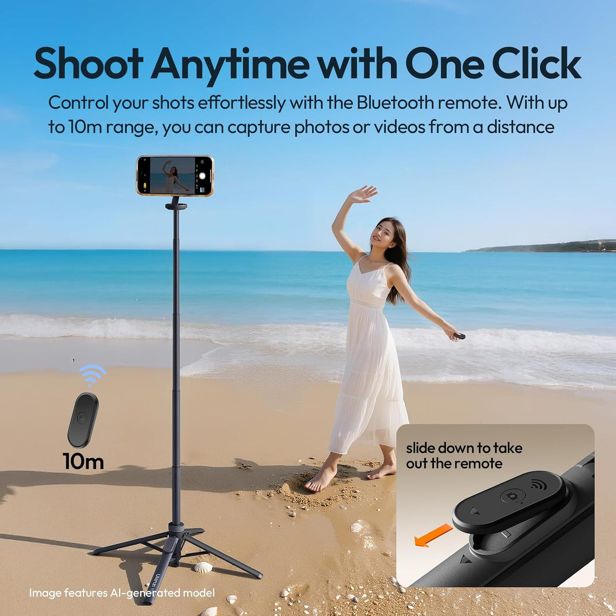 ULANZI MT85 60"Magnetic Phone Tripod for iPhone18Pro Auto Open Selfie Stick